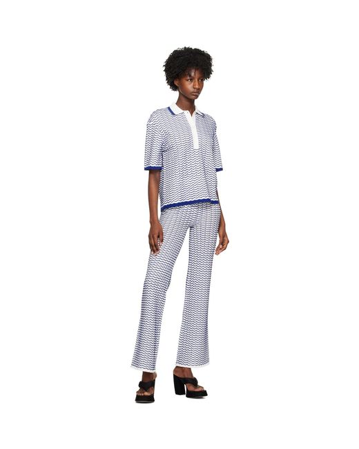 REMAIN Birger Christensen Multicolor White 3d Wave Lounge Pants