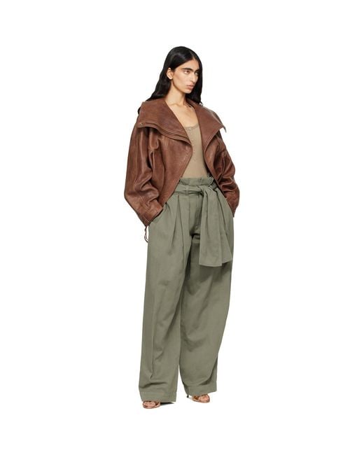Balmain Brown Lambskin Bomber Jacket