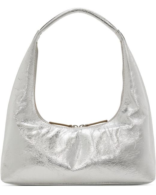 MARGE SHERWOOD Gray Medium Crinkled Shoulder Bag