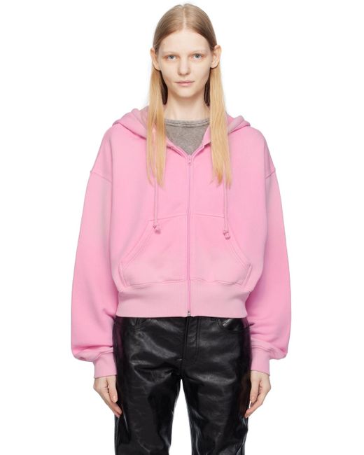Acne Pink Dyed Zippered Hoodie