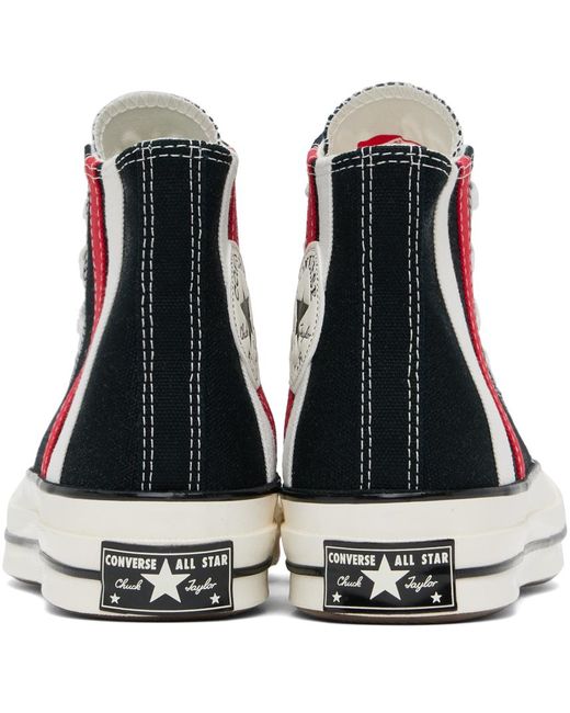 Converse Black Chuck 70 Archival Stripes High Top Sneakers for men