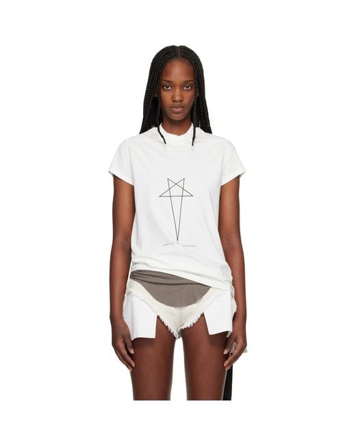 Rick Owens White Temple Small Level T-Shirt