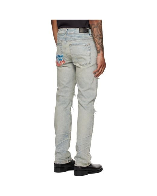 Amiri Blue Thrasher Slim Jeans for men