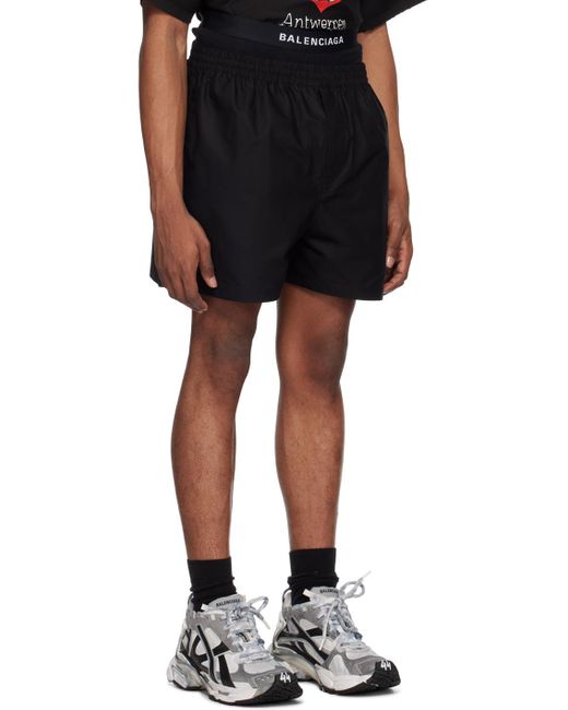 Balenciaga Black Hybrid Boxer Shorts for men