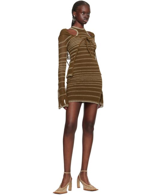 Jean Paul Gaultier Black Brown Knwls Edition Minidress