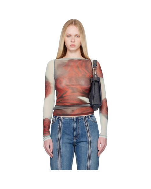 Jean Paul Gaultier Blue 'The Blurry Roses' T-Shirt