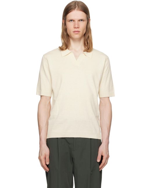 Norse Projects Black Off- Leif Cotton Linen Polo for men