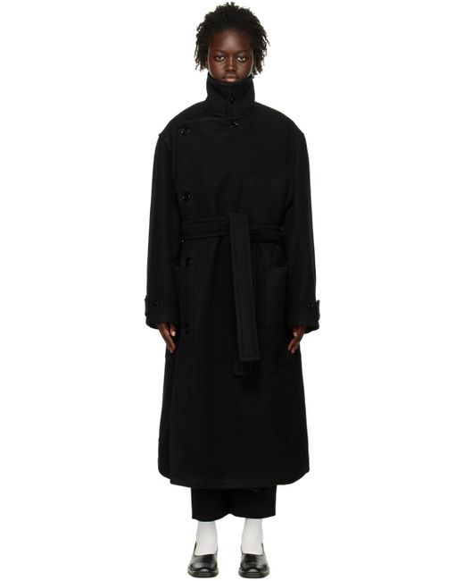 Lemaire Black Wrap Coat | Lyst UK