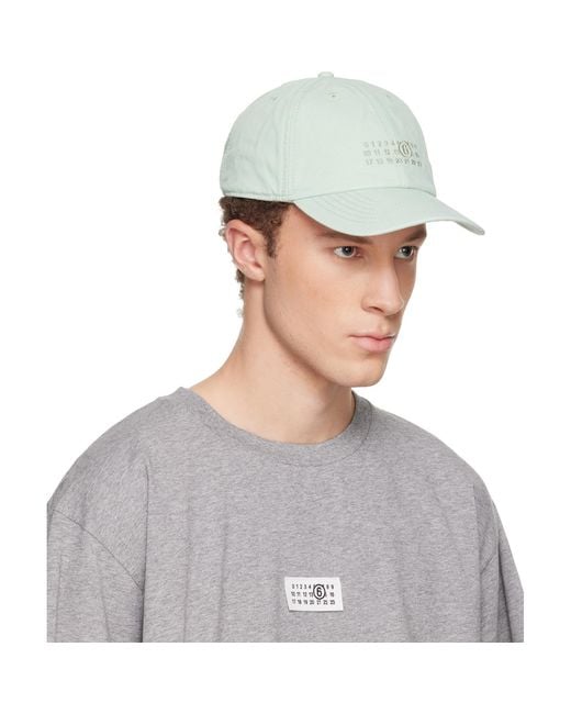 MM6 by Maison Margiela Gray Embroidered Logo Cap for men