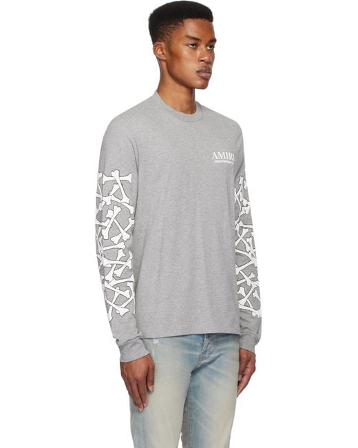 【関税込み】AMIRI ブラック Bones Stacked 長袖Tシャツ メンズ Amiri ブラック Bones Stacked 長袖Tシャツ ブラック | Lyst