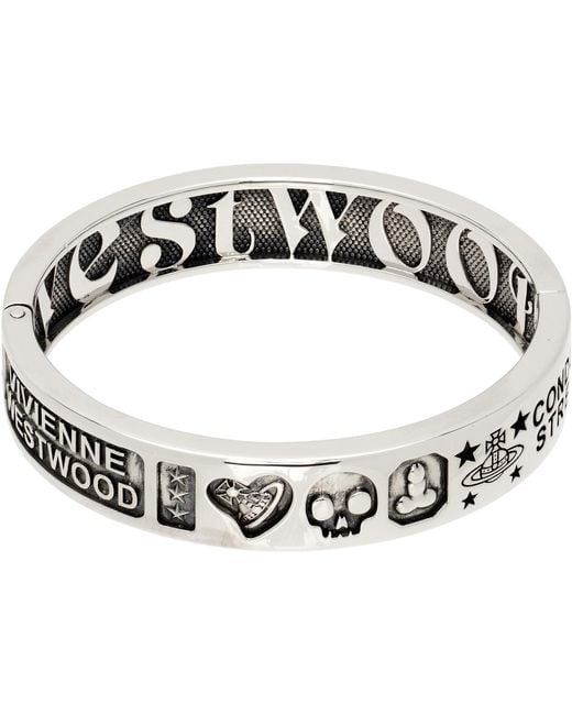 Vivienne Westwood Black Lancelot Bangle Bracelet for men
