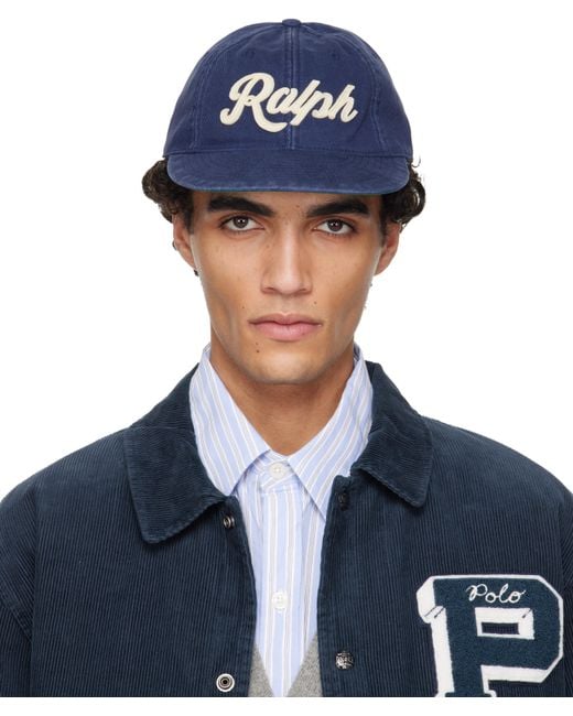 メンズ Polo Ralph Lauren ネイビー 'The Ralph' ロゴ ツイル ベース