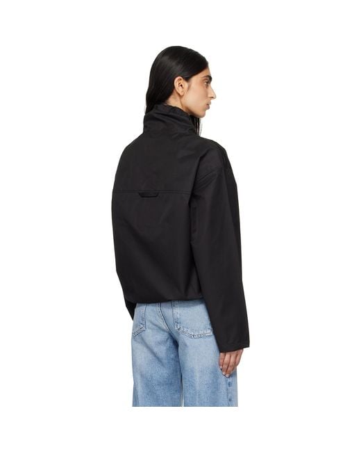 Agolde Black Lydia Nylon Popover Anorak