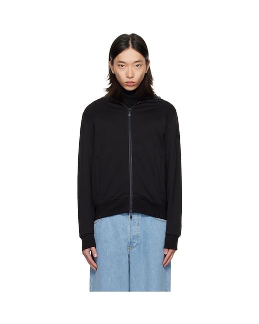 Moncler Black Zip Up Cardigan Jacket for men
