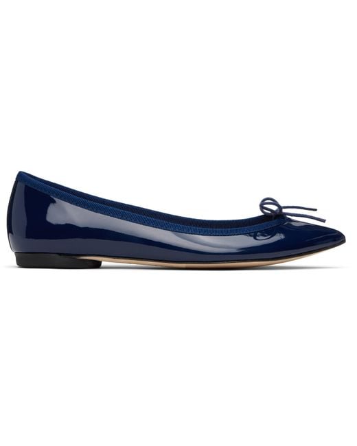 Repetto ネイビー Brigitte ポインテッドトゥ バレエシューズ Blue