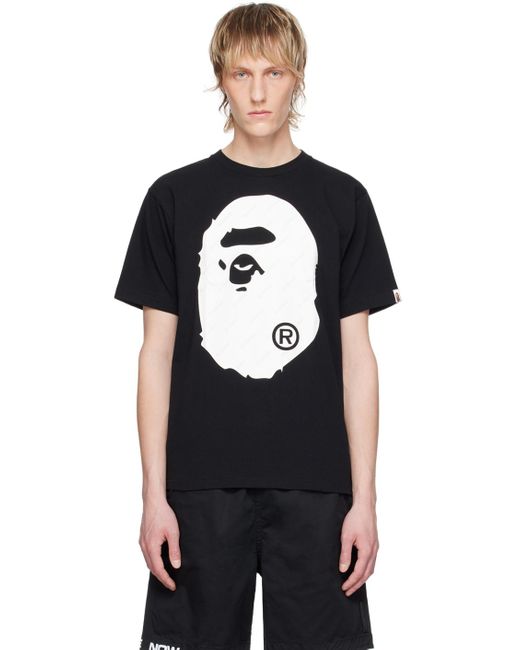 A Bathing Ape Black Hexagram Big Ape Head T-shirt for men