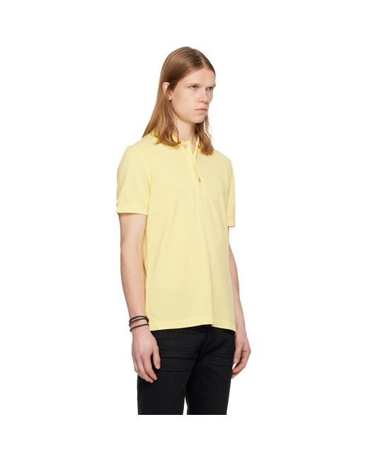 Tom Ford Yellow Piquet Polo for men