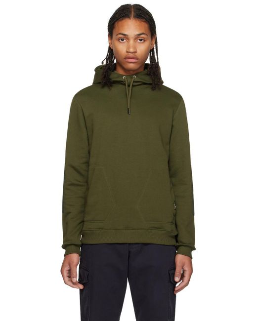 PS by Paul Smith Green Khaki Drawstring Hoodie for men