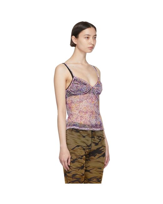 Priscavera Multicolor Purple Polyester Tank Top