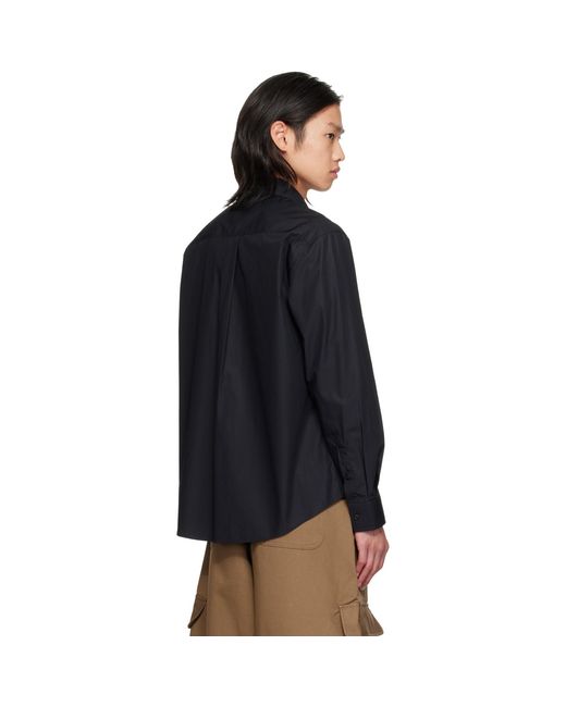 Simone Rocha Black Split Ring Classic Shirt for men