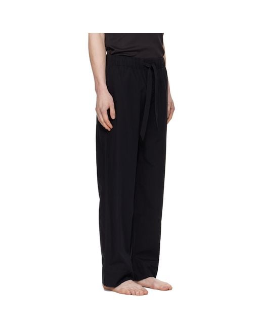 Tekla Black Poplin Pyjama Pants for men