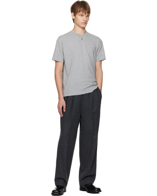 Auralee Black Seamless Crew Neck T-Shirt for men