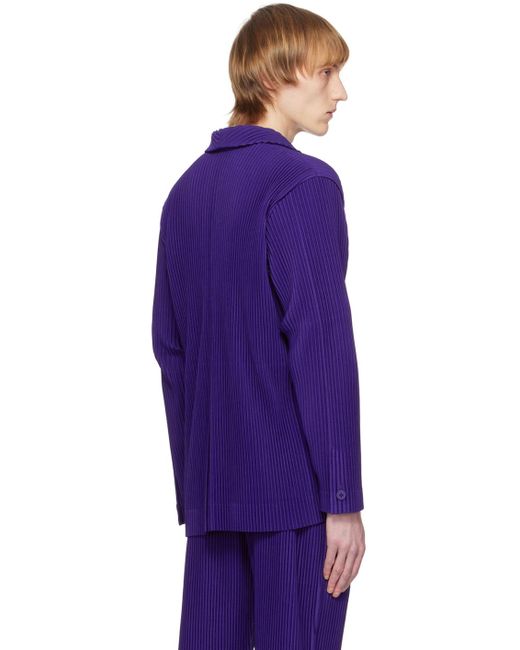 Homme Plissé Issey Miyake Purple Homme Plissé Issey Miyake Navy Tailored Pleats 1 Blazer for men