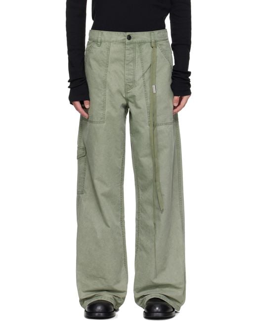 Ann Demeulemeester Green Monder Workwear Comfort Cargo Pants for men