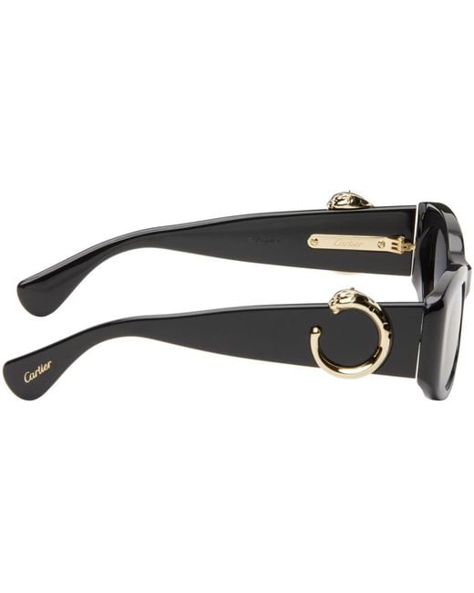 Cartier Black 'panthère De ' Ct0472s Sunglasses for men