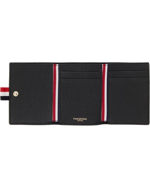 Thom Browne Black Soft Pebble Grain Trifold Wallet for men