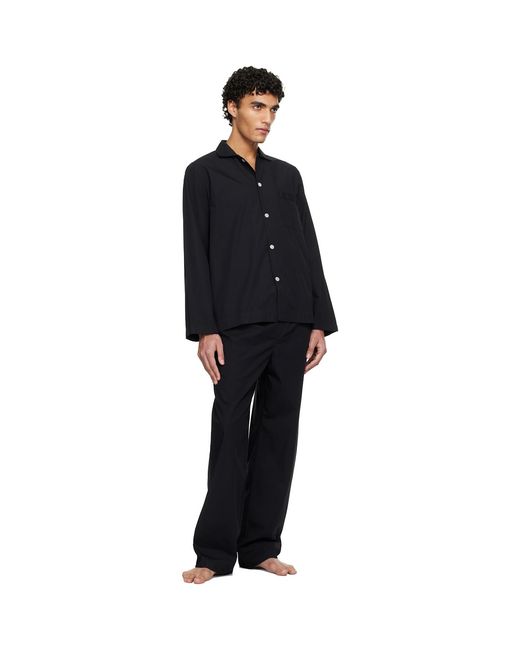 Tekla Black Poplin Pyjama Pants for men