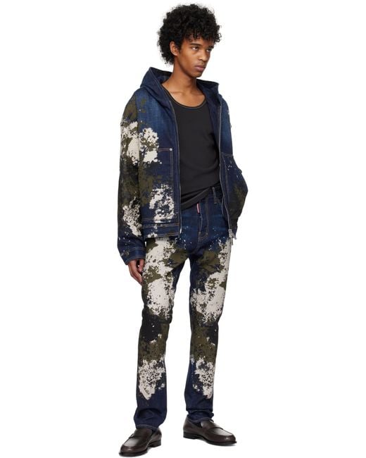DSquared² Blue Workwear Zipped Denim Jacket for men