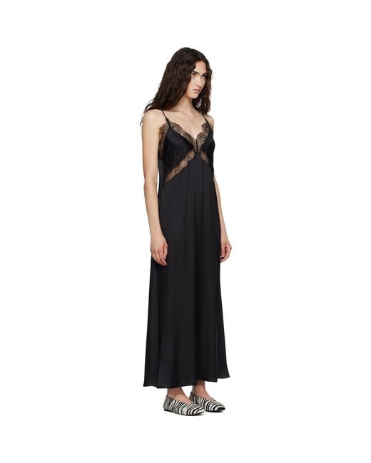Anine Bing Black Magnolia Midi Dress