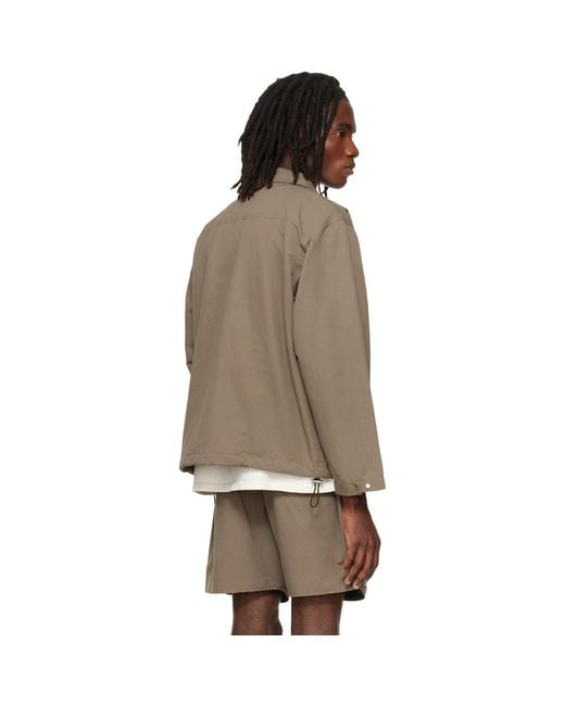 Rhude Brown Taupe Logo Coaches Jacket for men