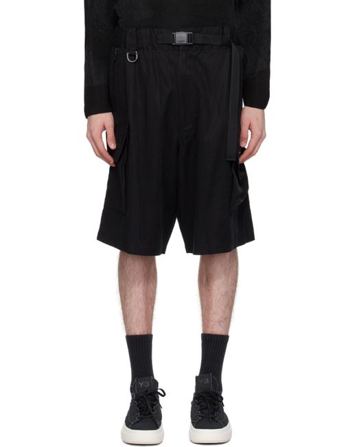 Y-3 Black Washed Shorts for men
