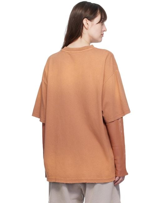 【Acne Studios】オレンジ レイヤード 長袖Tシャツ Acne Studios レイヤード 長袖tシャツ オレンジ | Lyst