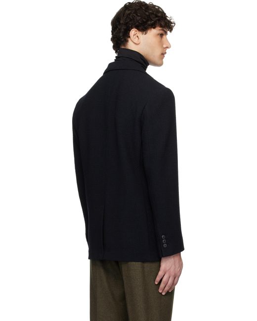 Sunspel Black Heavy Wool Blazer for men