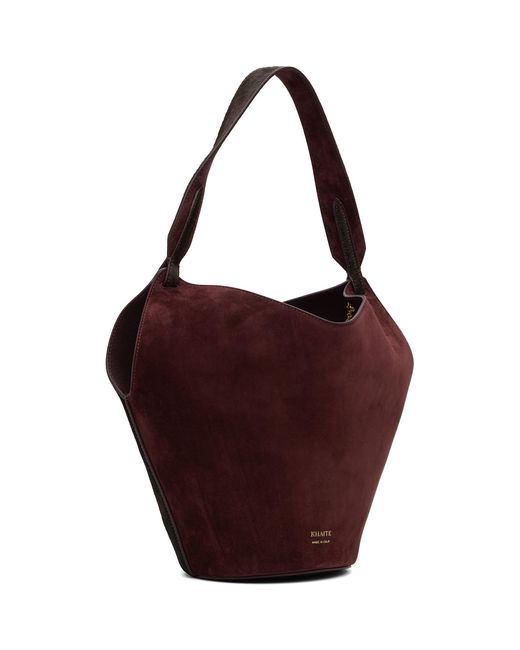 Khaite Purple Burgundy Lotus Mini Tote