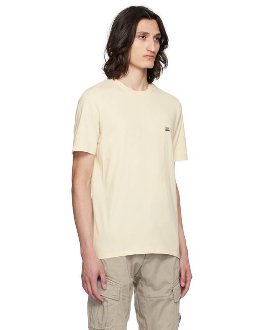 T-shirt blanc cassé à écusson à logo C P Company pour homme en coloris Natural