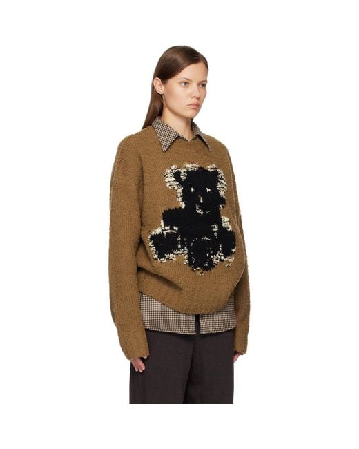 Acne Black Tan Crewneck Sweater