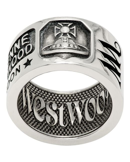 Vivienne Westwood Gray Lancelot Ring for men