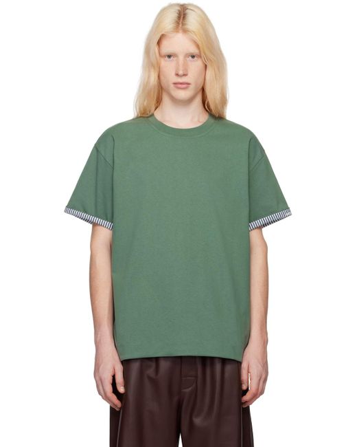 Bottega Veneta Green Double-layer T-shirt for men