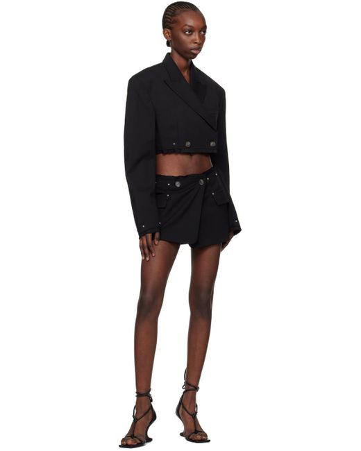 Dion Lee Black Riveted Blazer Miniskirt