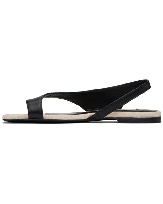 Totême  Black Leather Thong Sandals