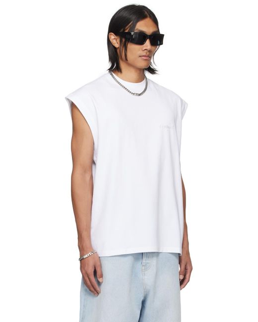 VTMNTS White Embroide Tank Top for men