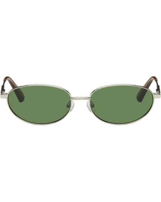メンズ Jacquemus シルバー 'The Alba' サングラス Green
