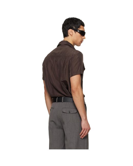 TONYWACK Black Washed Rayon Pearl Snap Shirt for men