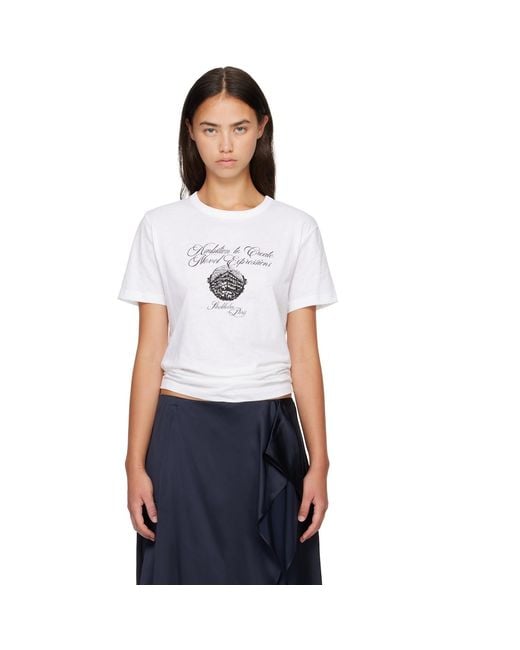 Acne White Graphic Jersey T-Shirt