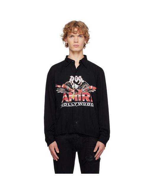 Amiri Black Ma Eagle Long Sleeve Shirt for men