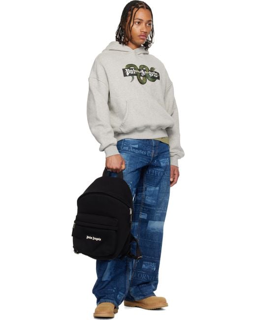 メンズ Palm Angels ブラック Classic ロゴ バックパック Black
